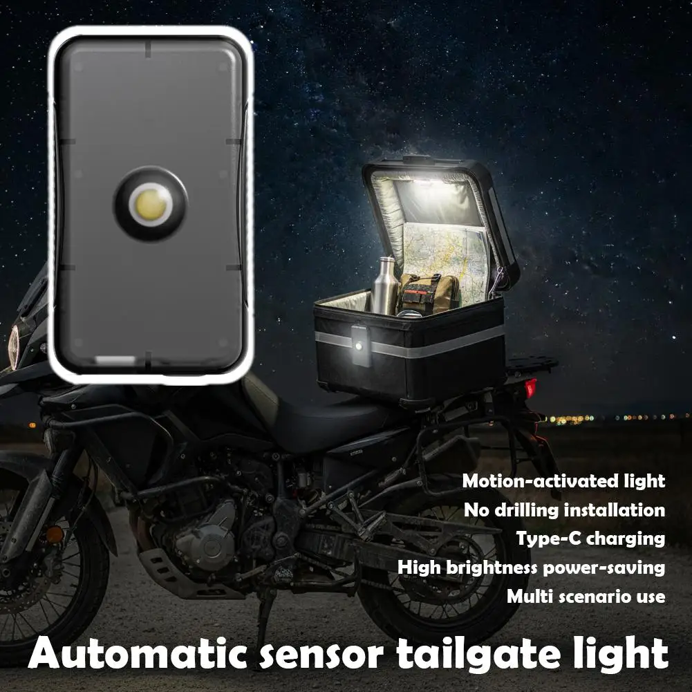Super Bright COB Light Sensor Light LED Auto-On Trunk Light Rechargeable Light for Motorcycle Trunk, Fishing Box and Camping Box