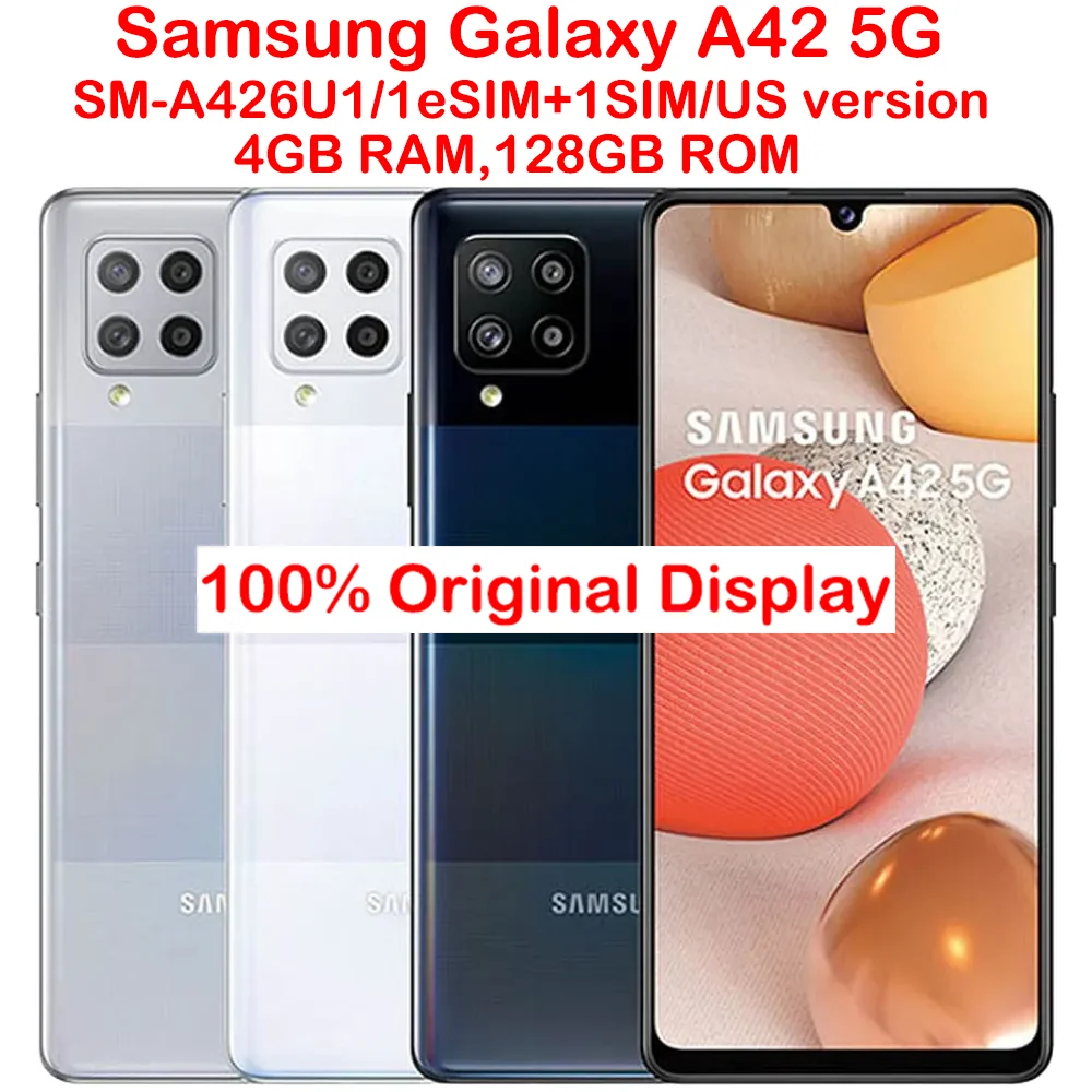 Samsung Galaxy A42 5G Smart Android Phone A426U 6.6-inch AMOLED 4GB 128GB Quad Camera 48MP NFC 5000mAh US Version OriginalUnlock