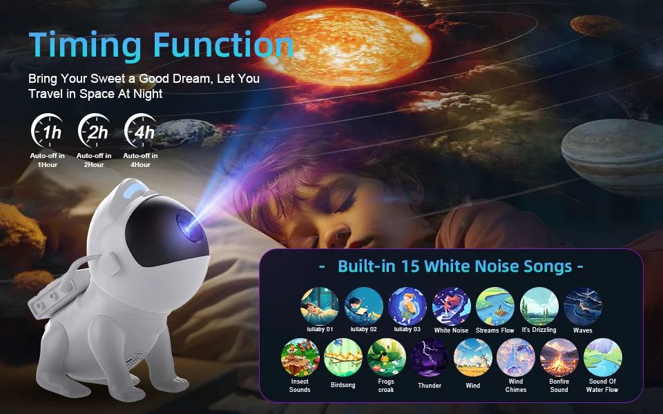 Star Projector Space Dog Projector Night Light 13 High-Definition Galaxy Discs Bedroom Decor Space Projector Birthday Gift