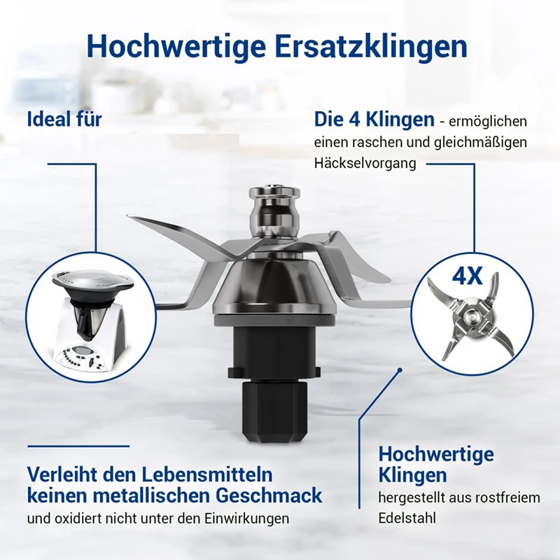 Thermomix用のミキシングナイフの交換,4つのブレードとシール付きのブレード,フードプロセッサーtm31