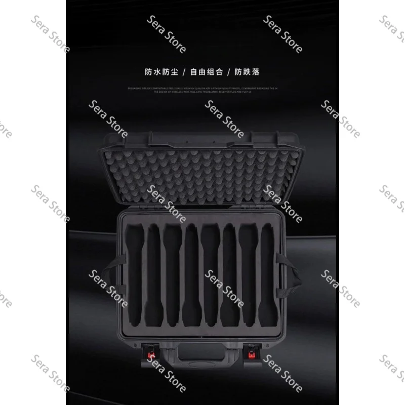 PP Double Layer Mic Case Holds 8 Handheld 8 Bodypack Wireless Shockproof Box