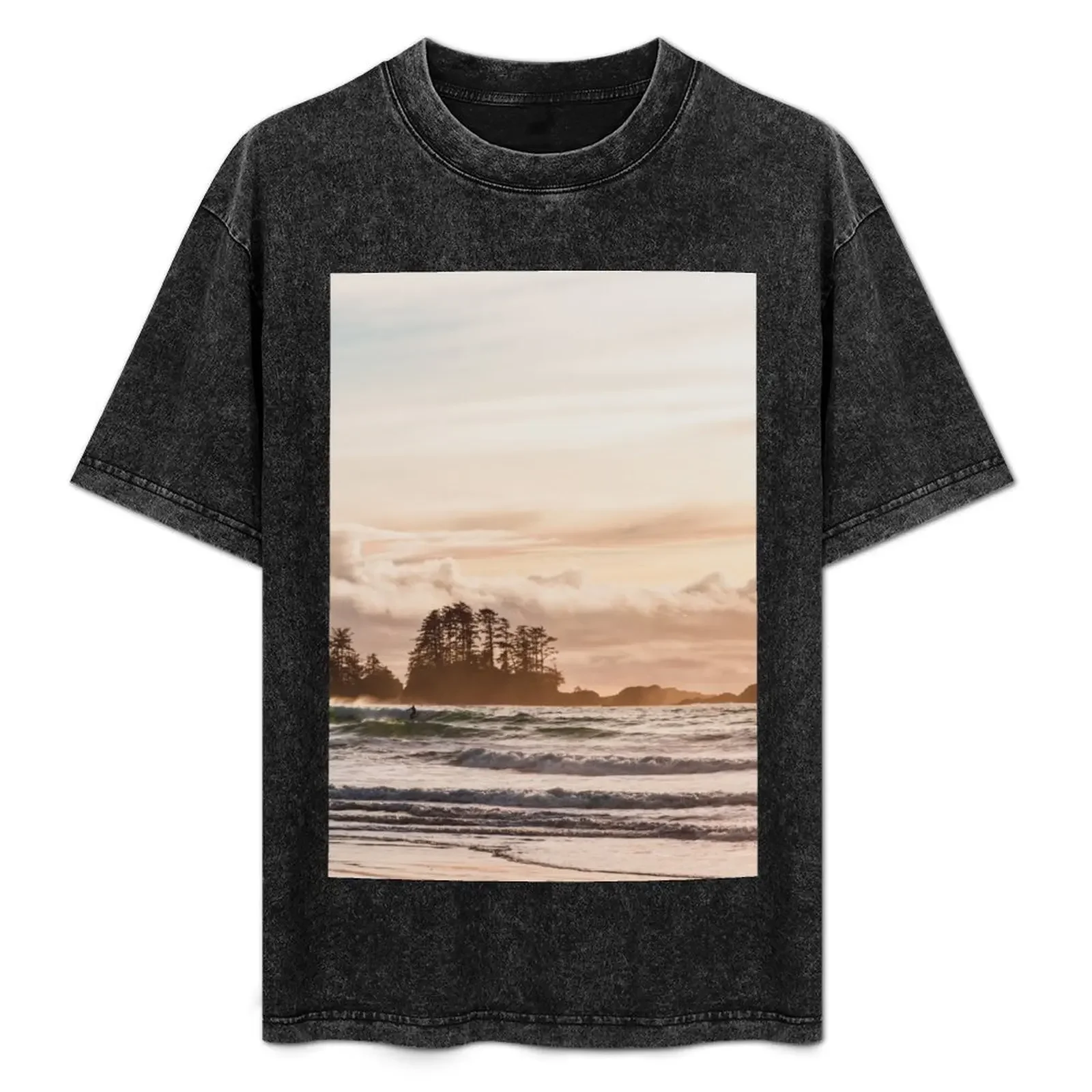 

Surfers in Tofino, BC | Chesterman Beach | Landscape Photo Print T-Shirt graphic t shirts men clothings