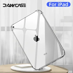 For iPad Air 11-inch M2 2024 Pro 11/13in M4 Case Transparent TPU Cover for iPad 10/9/8/7/6/5 Gen Air 4/5th 10.9 3rd 10.5 Mini 6