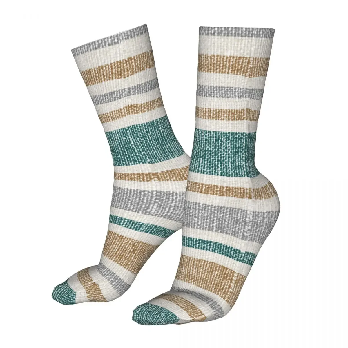 New Linen Striped Pattern Women Socks 2022 Female Stripes Bike Sock