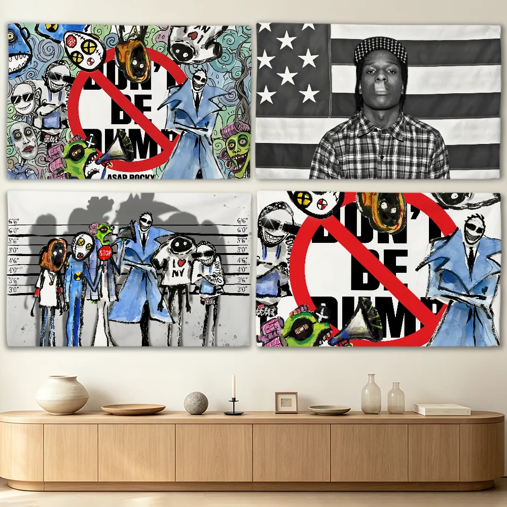 Rapper A-Asap R-Rocky flag Advertising Banner for Camping Decoration Outdoor & Garage Wall Hanging Decorations