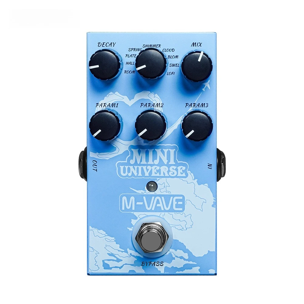 Mini Universe Digital Reverb Pedal Compact Modeling Reverb Effect for Electric Guitar