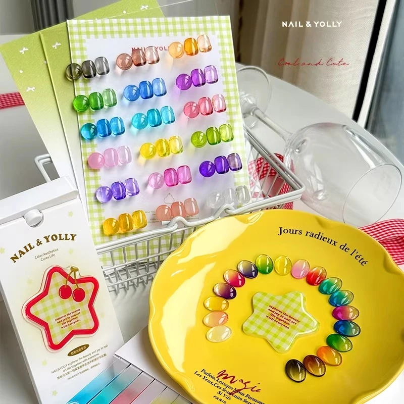 18 Colors Yolly Nails Pat Painting Gel Nail 4 In 1 Semi Permanent UV Soak Off Gel For Blush Nail Stamping Patting Gel Varnishes