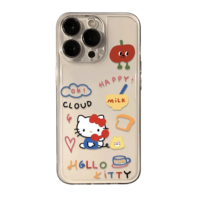 Sanrio-透明なハローキティの電話ケース,tecno camon,30,20,pova,6,5,spark,10,10,Infinix smart 8,7,note,hot 40,30i,20i pro 5g