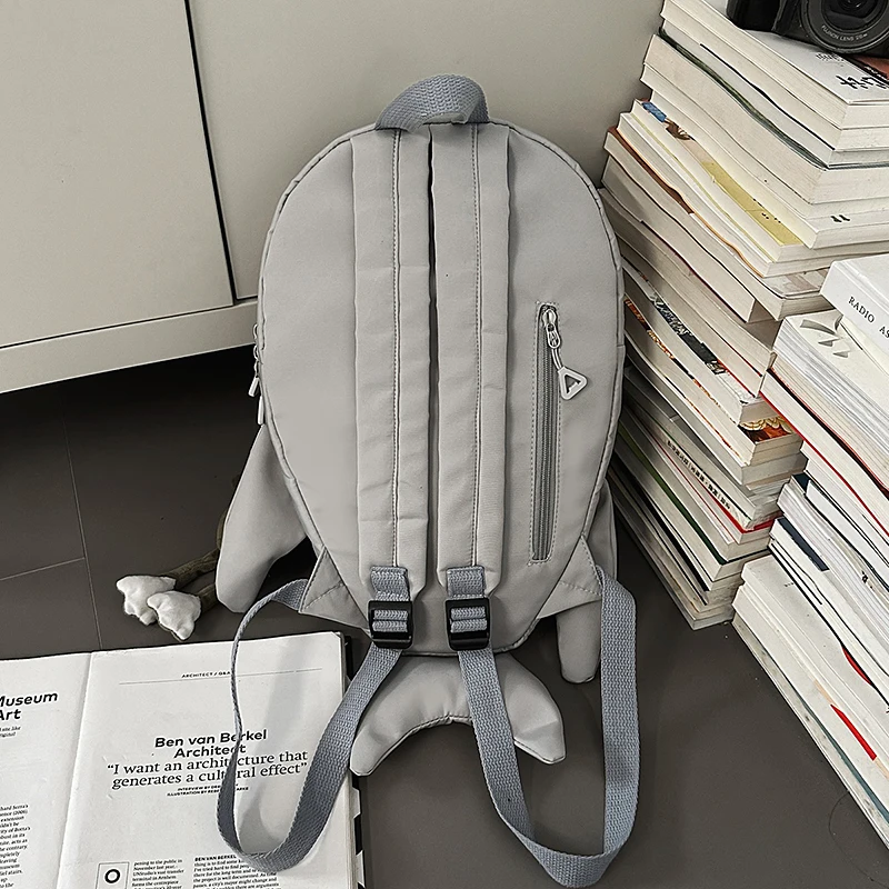 حقائب ظهر Y2K لطيفة على شكل قرش الحوت قابلة للتخصيص، حقيبة سفر كبيرة متينة من النايلون للجنسين في الهواء الطلق، حقيبة ظهر كرتونية مضحكة #4