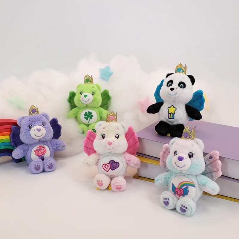 15cm Care Bears Plush Keychain with Butterfly Wings Squeaky Sound Stuffed Bear Bag Pendant Car Ornament Kawaii Cartoon Doll Gift - view 5