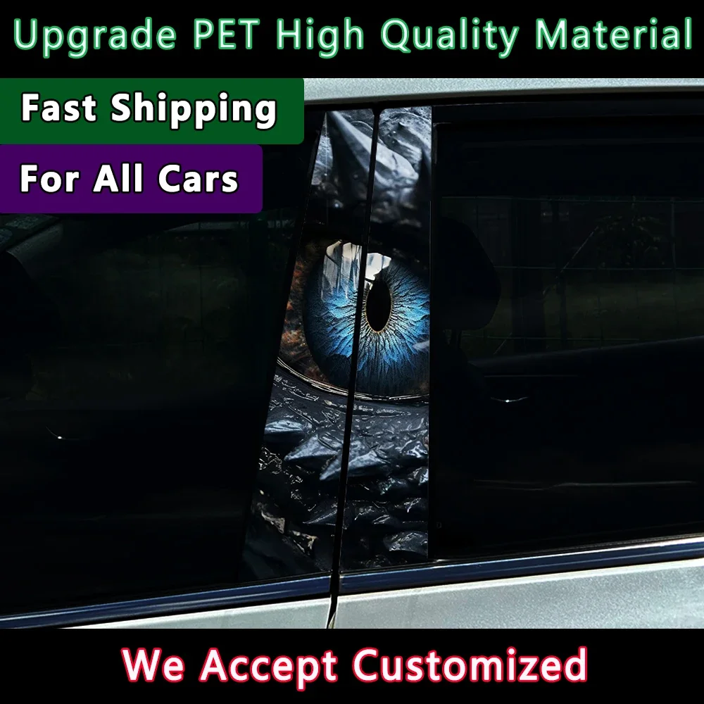 

Dragon Eyes Car Stickers Auto B Pillar Waterproof Animal Decor Cover Scratches Car Doors Pillar Decals Horrible Halloween Day