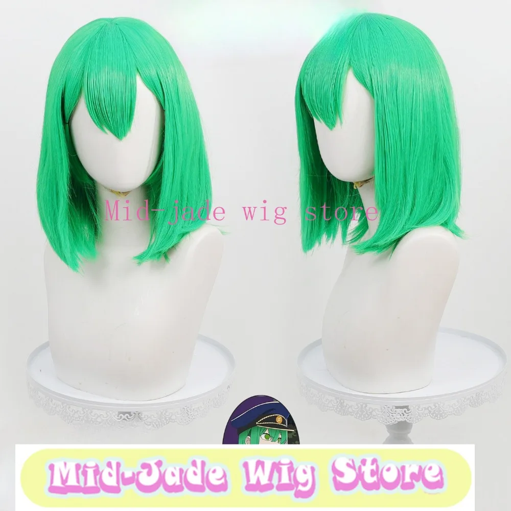 Hilter Cosplay Wig from Petals of Reincarnation, Green Bob Hair with Realistic Scalp Effect for Fantasy Anime Character Show