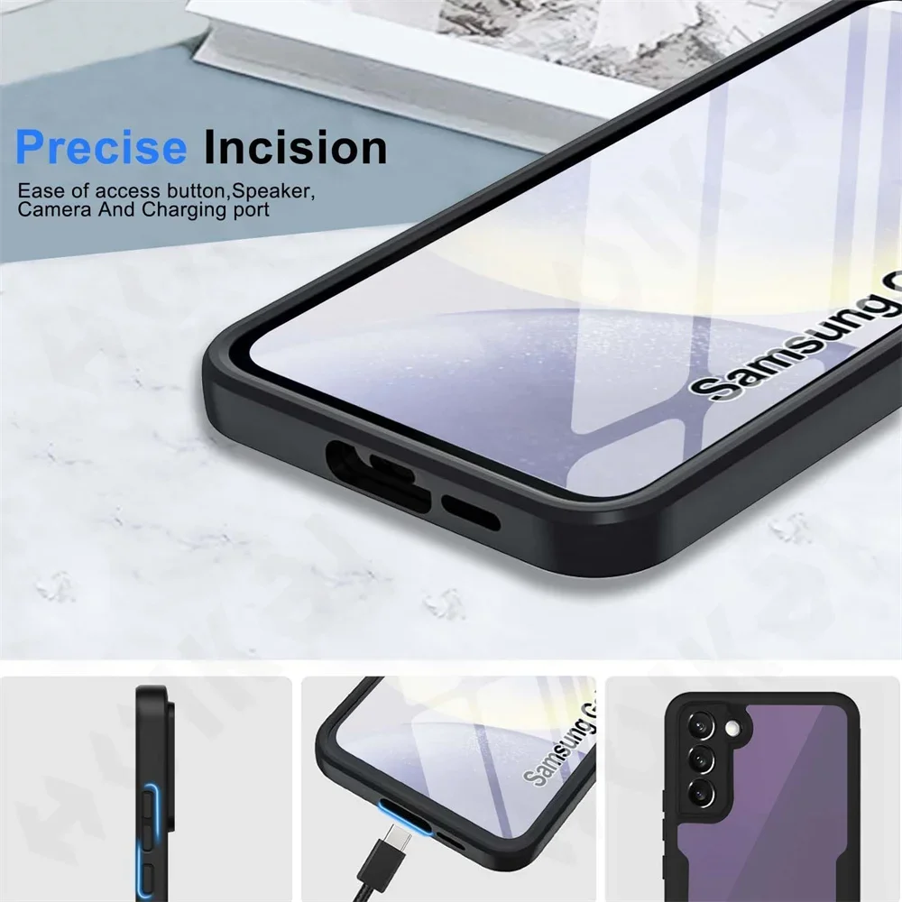 Case For Samsung Galaxy S24 S23 S22 Ultra Plus A55 A35 A15 A54 FE 5G 360 Full Shockproof Silicone Screen Protection Phone Cover image 3