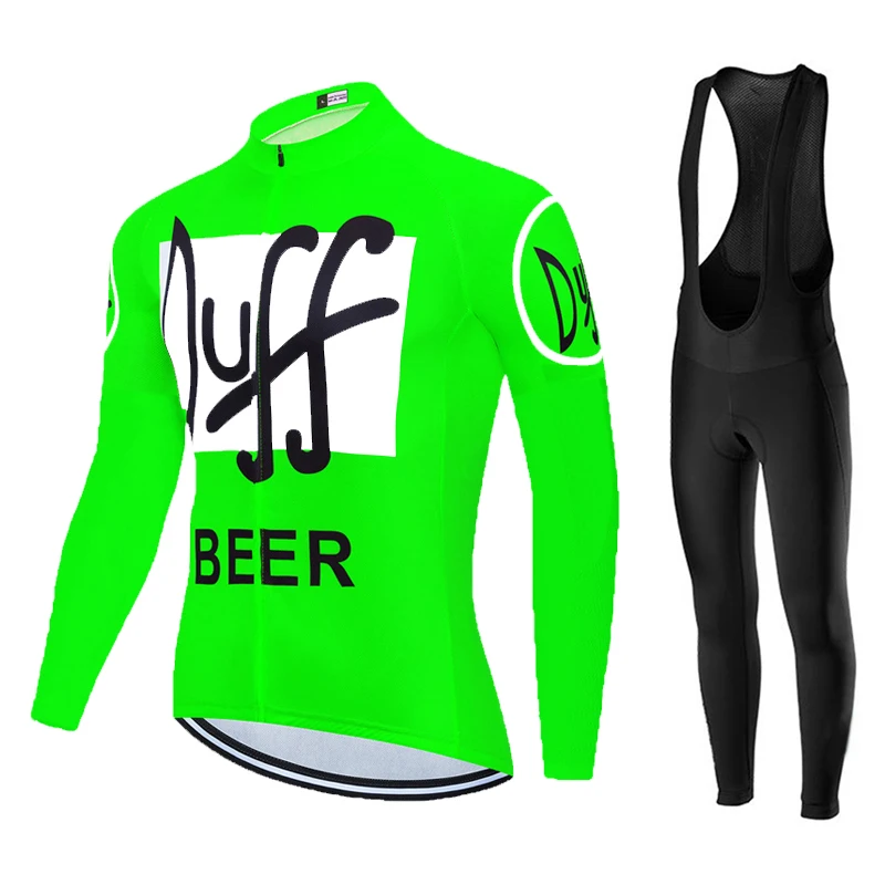 Cycling Jersey Set 2024 DUFF Men Long Sleeves Bike Suit 19D Gel Pad Pants Autumn MTB Maillot Ciclismo Clothing Bicycle Uniform