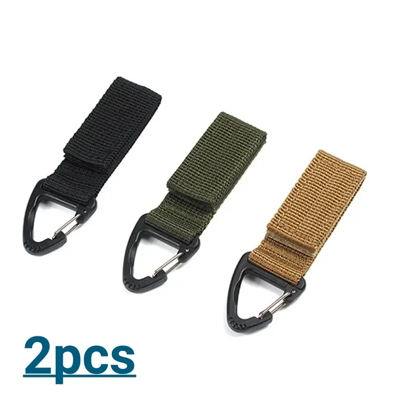 2PCS Tactical Hanging Buckle Molle Nylon Webbing Belt Triangle Backpack Buckle Hook Outdoor Climbing Carabiner New