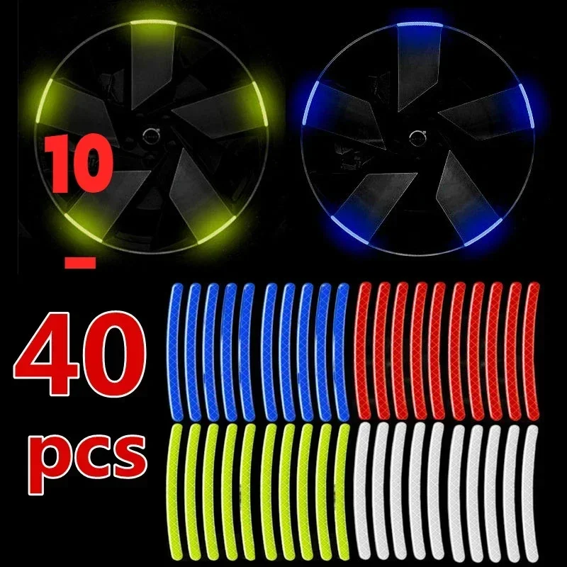 Car Wheel Luminous Stickers Reflective Stickers Luminous Fluorescent Color Wheel Decoration Motorcycle Night Stickers