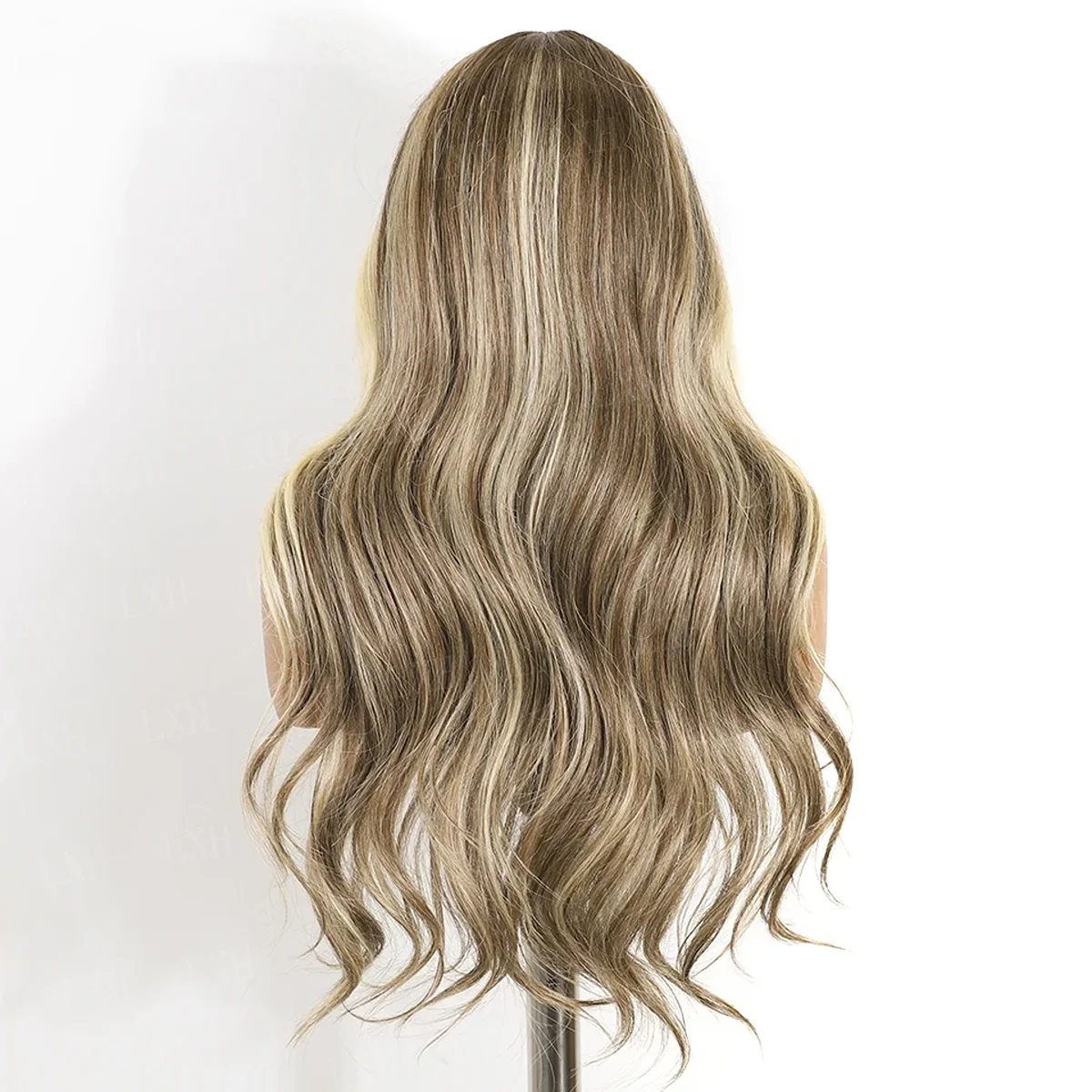 24Inch HD Lace Natural Wave Glueless Ombre Blond Front Wig Hair Women Pre Plucked Transparent Lace Hair Wig