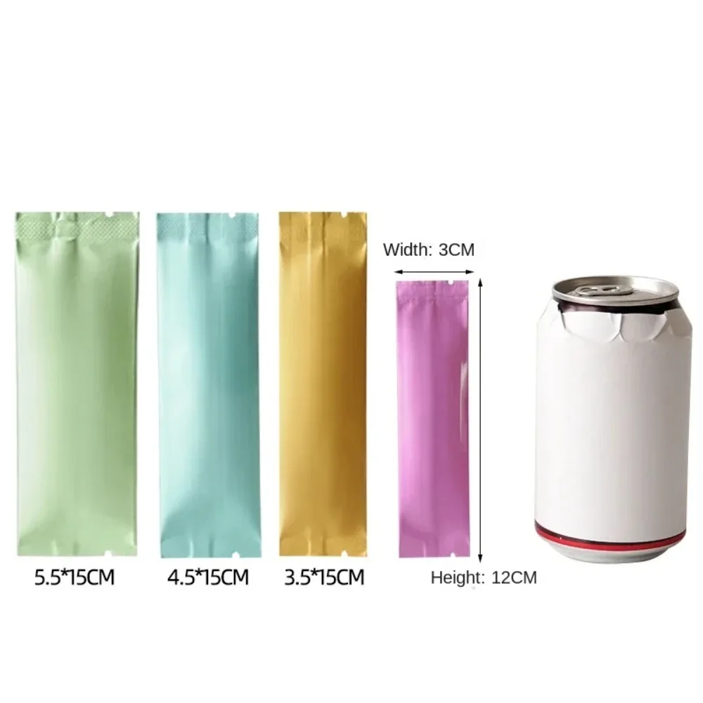100pcs Long Strip Aluminum Foil Bag Disposable Heat Sealing Packaging Bag Liquid Powder Coffee Milk Cocoa Storage Sealing Pouch
