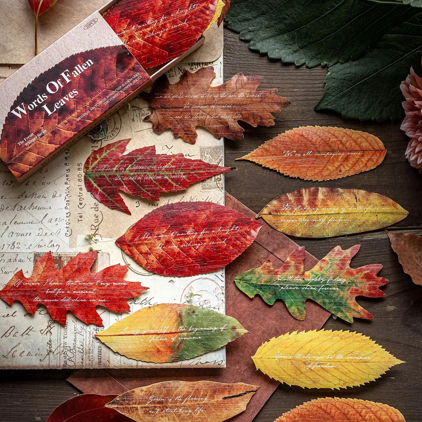 Morning Rain Artificial Leaf Bookmark High-Value Creative Handmade DIY Irregular Shaped Card Photo Prop Small Item Gift