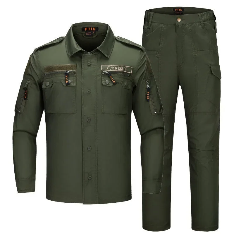Men's Set Spring and Autumn New Outdoor Work Clothes Wear-resistant and Anti Fouling Camouflage Labor Protective Clothing