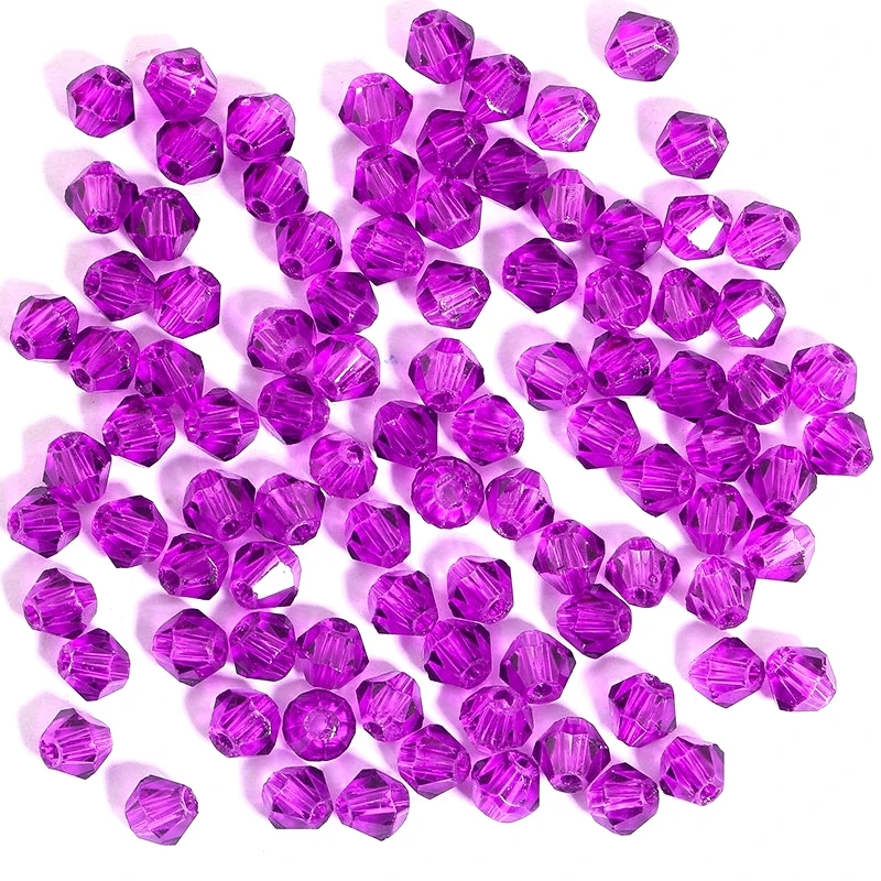 100Pcs 4MM Glass Bicone Shaped Beads Faceted Crystal Beads for for Jewelry Making Bracelet Nacklace Earrings DIY Beading