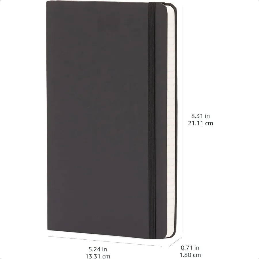 Classic Lined Notebook 240 Pages Hardcover 5 x 8.25Inch Black