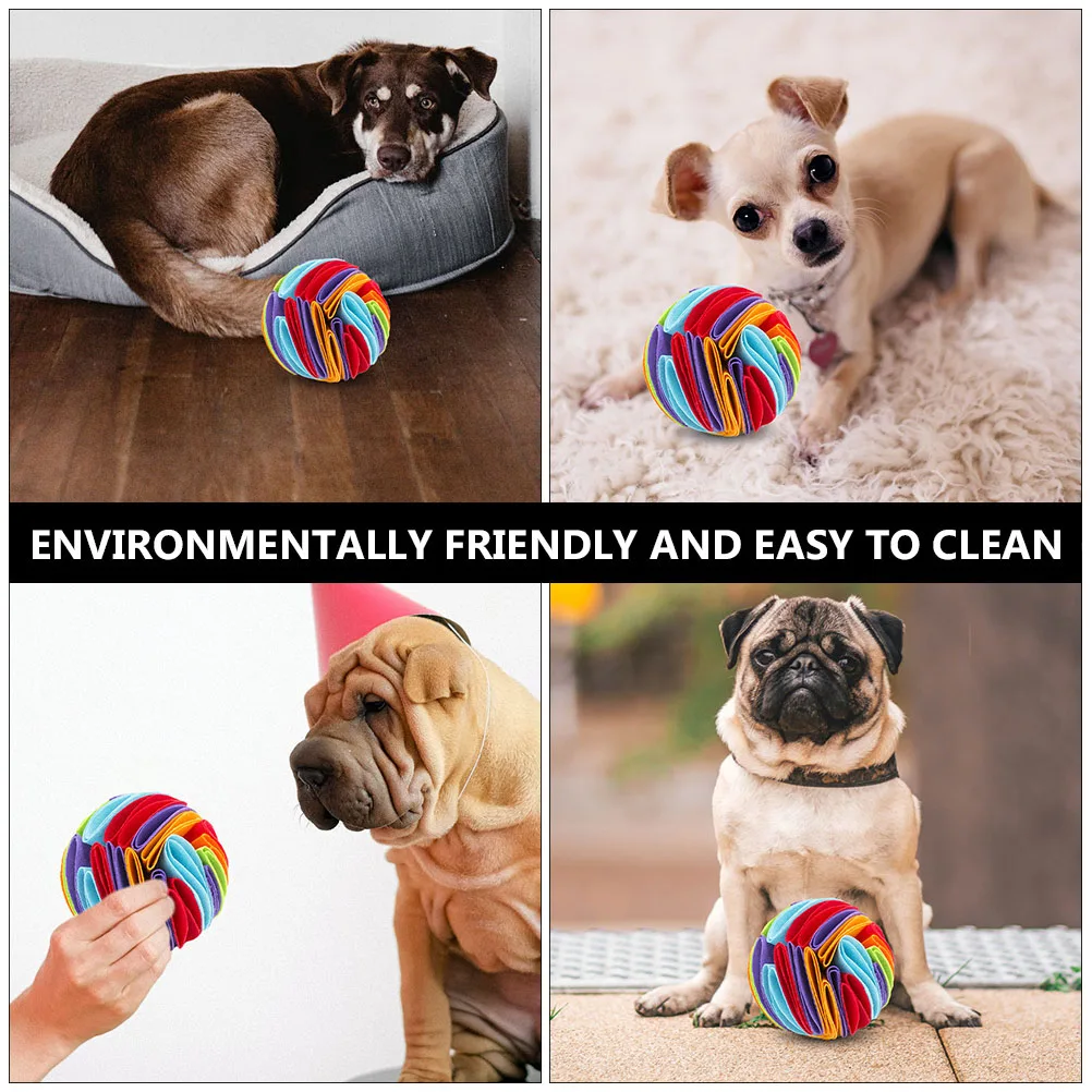 

Interactive Treat Dispensing Toys Sniffing Ball Pet Leak Food Felt Cloth Playthings Abrasion Resistant Bite Proof Hide Food