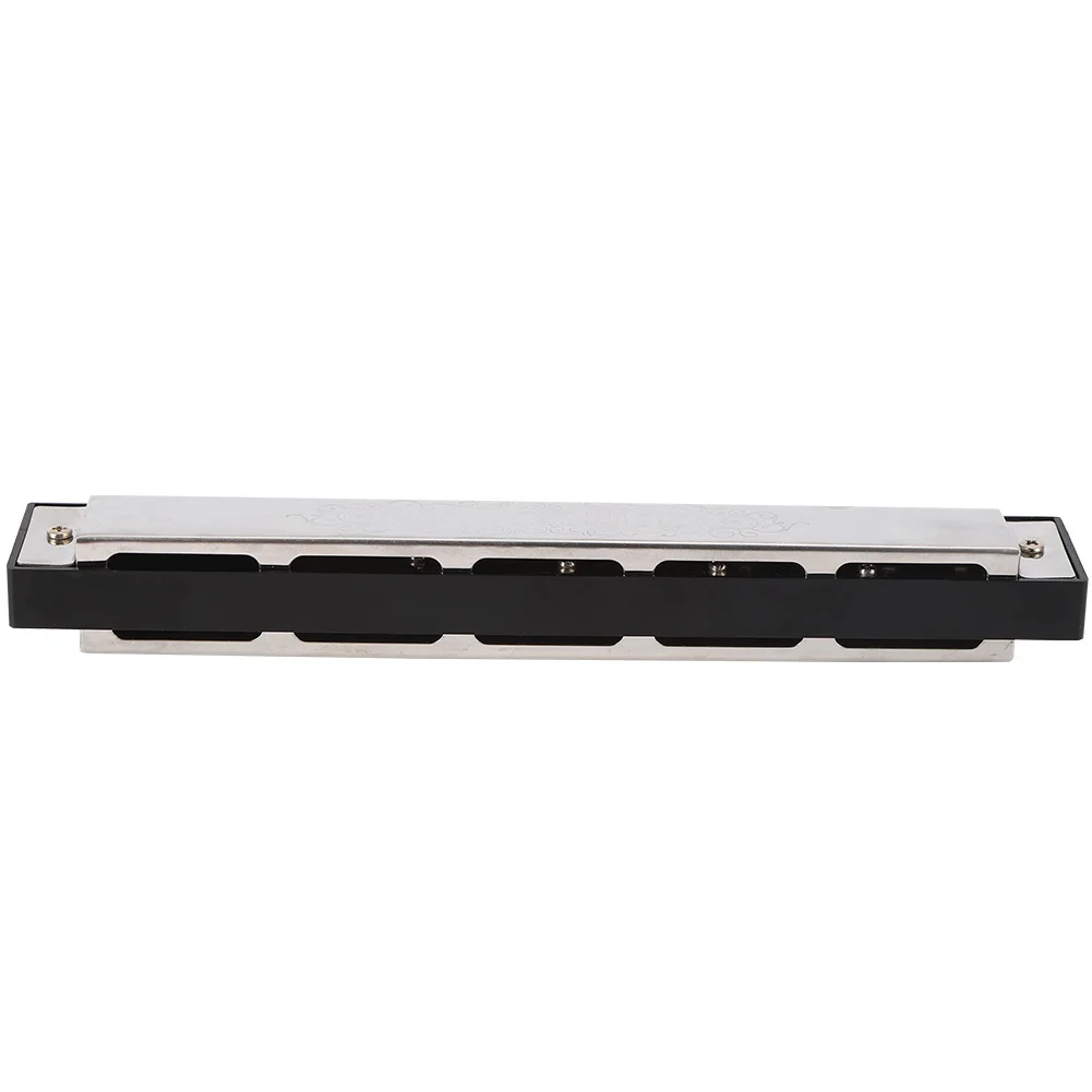 24 حفرة هارمونيكا C مفتاح الفولاذ المقاوم للصدأ الفضة مع ABS الراتنج شبكة النحاس لوحة مقعد المستوردة الفوسفور البرونزية القصب للبالغين #3