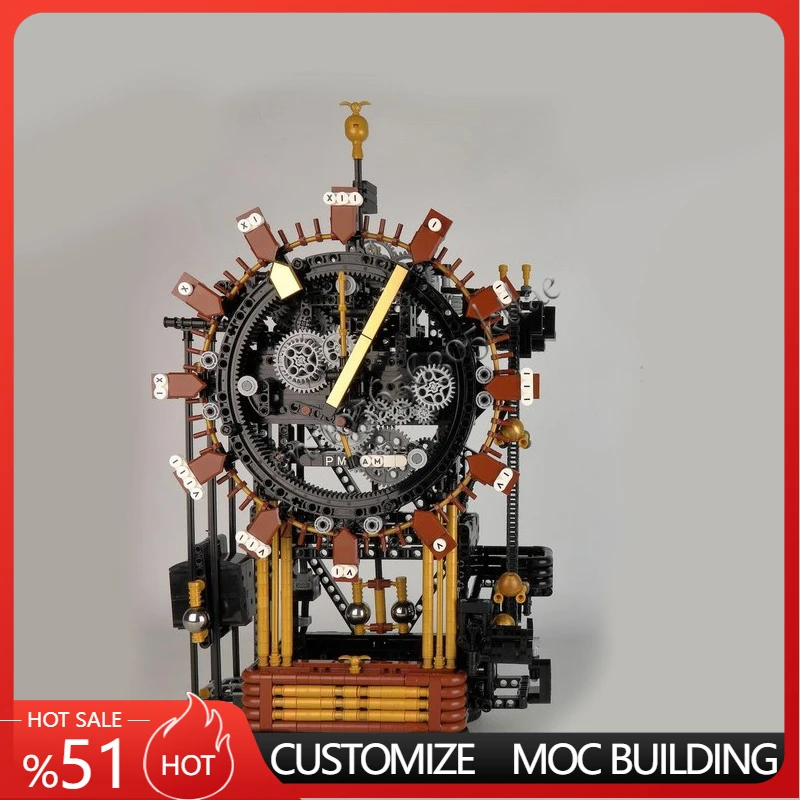 

2111 Parts MOC Mechanical Pendulum Clock Model Modular Building Block Diy Technology Assembly Kids Toys Surprise Christmas Gifts