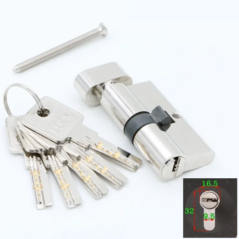 Lock Cylinder Security Lock Core Door Cylinder Interior Bedroom Living Handle Brass Lock 5 Keys 55 60 65 70 75 80 85 90-120mm