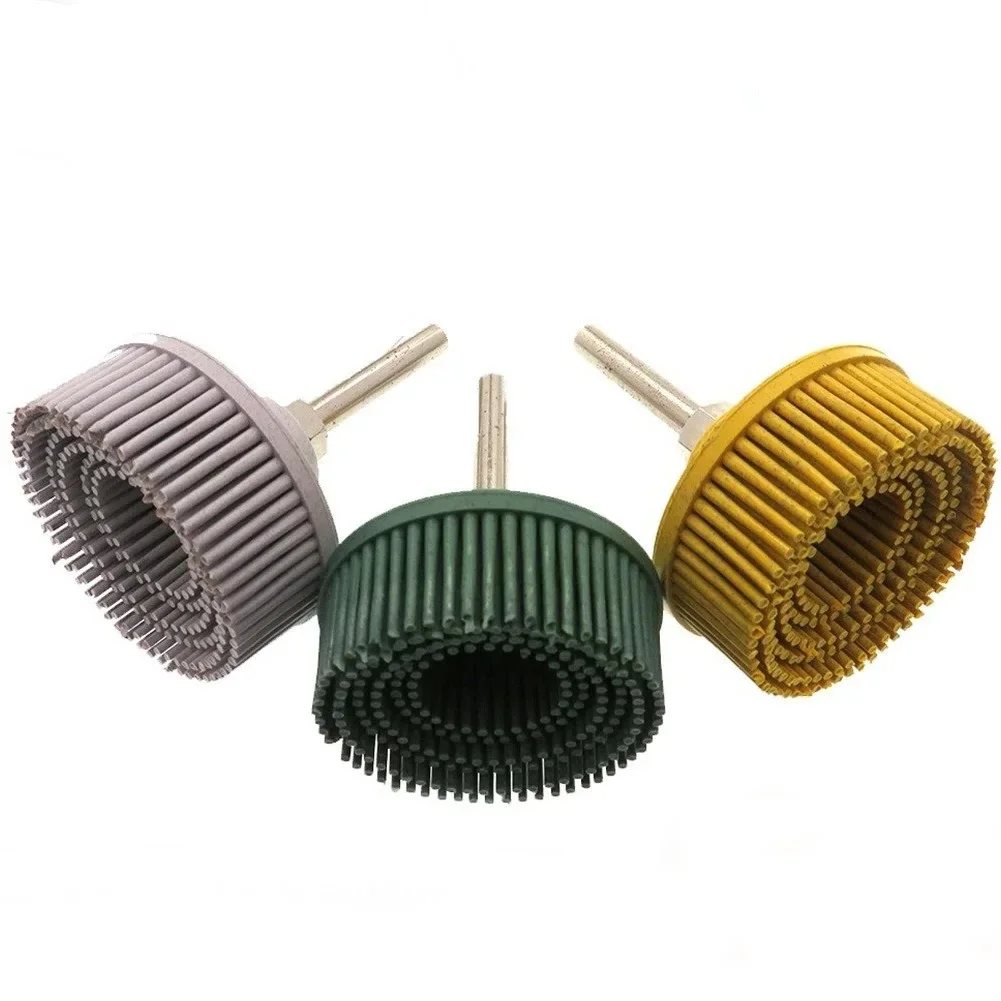 

3Pcs 2 Inch Emery Rubber Disc Brush For Rust Removal Grinding Wheel Polishing Electric Drill Disc Brush Deburring Brushes Tools