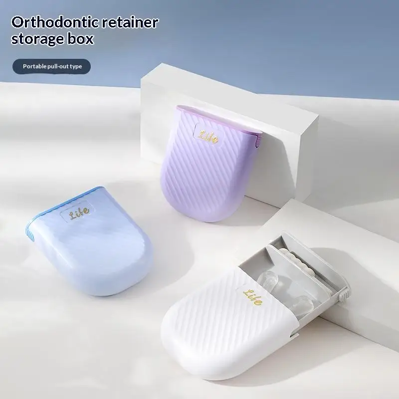 

Pull Out Braces Storage Box Invisible Retainer Case Mouth Guard Aligner Braces Orthodontics Container Oral Hygiene Supplies