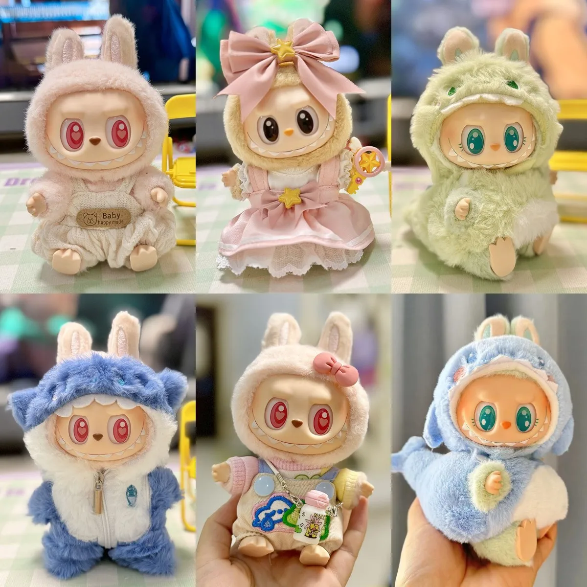 

17cm Cute Labubu II Idol Dolls Mini Plush Doll'S Clothes Outfit Accessories For Korea Kpop Exo Sitting Party Clothing DIY Gift