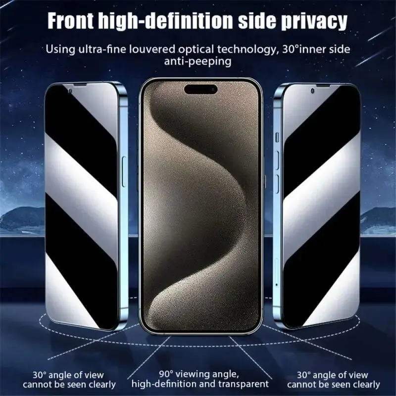 100D Anti-Spy Tempered Glass For iPhone 11 12 13 Pro Max X XR XS Screen Protector For iPhone 14 15 Plus Privacy Protective Film