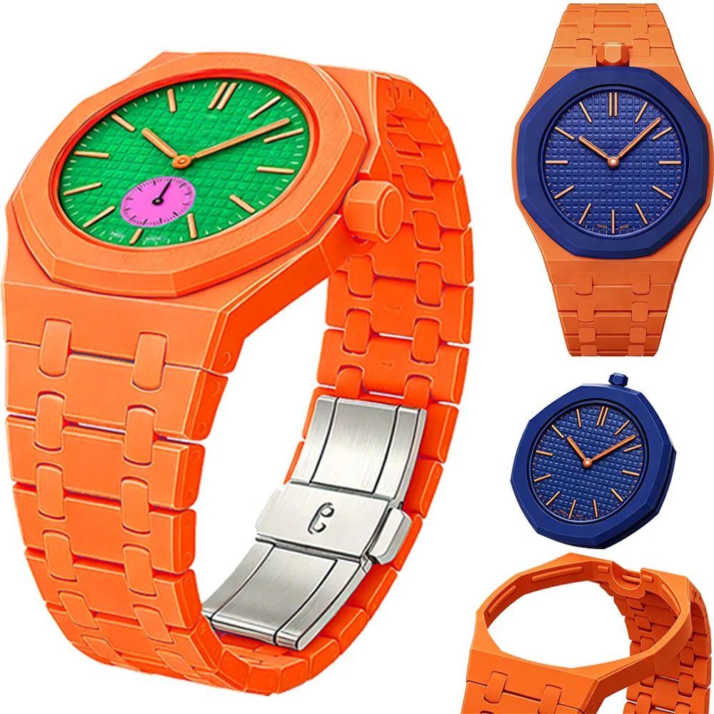 Biokeramik-Gehäuse + Armband für Swatch x AP Royal Pop Taschenuhr-Umbausatz zum Umwandlung in eine Armbanduhr, Royal Pop Armband-Uhrenband