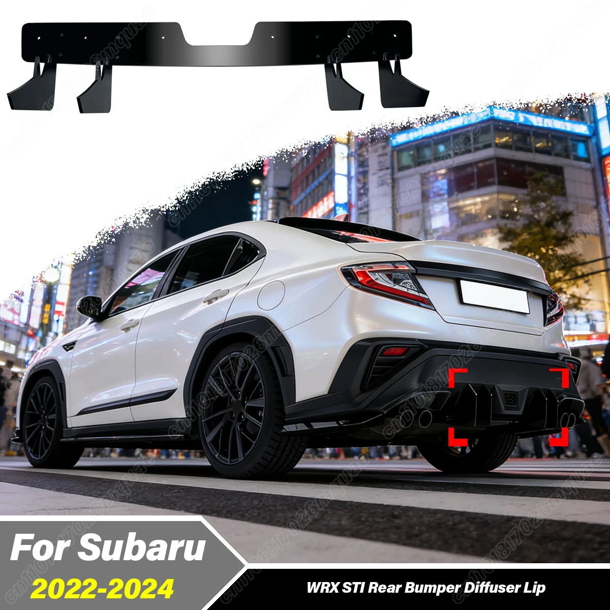 

Для Subaru WRX STI 2022 2023 2024: Комплект внешних аксессуаров для модификации заднего бампера — спойлер, диффузор, декоративная накладка