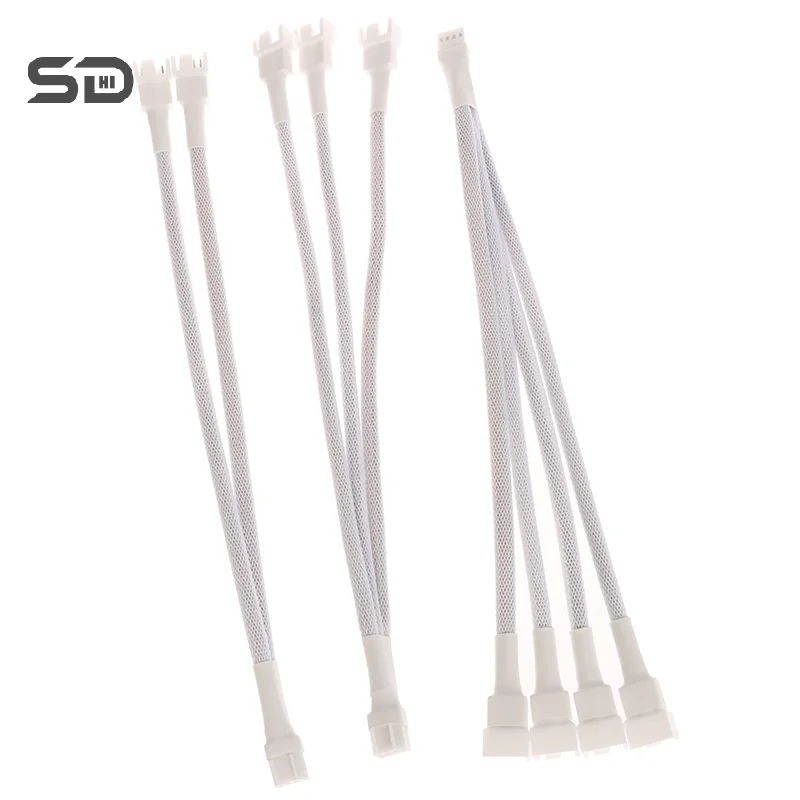 70 Degree 4 Pin 1 To 1/2/3/4 Motherboard CPU Fan Computer Case Fan Extension Adapter Cable PWM Female To 4 Pin Splitter Cable