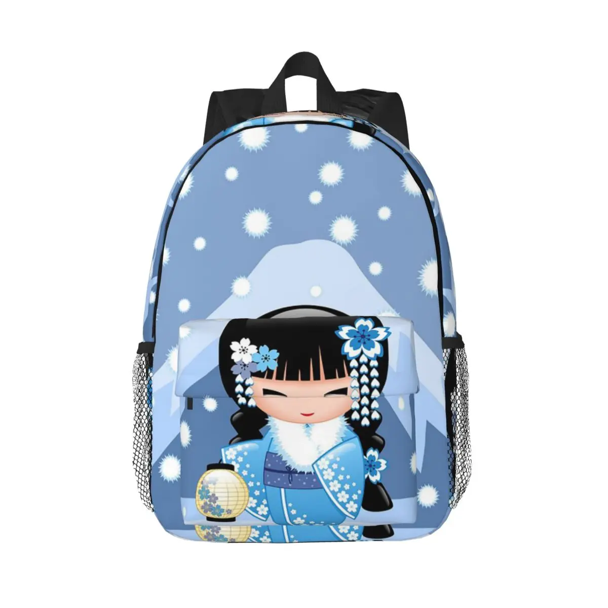 

Japanese Red Sakura Kokeshi Doll Backpack Hot Sale Daypack Boys Girls BookBag Shoulder Bags for Men Women Children School Bag