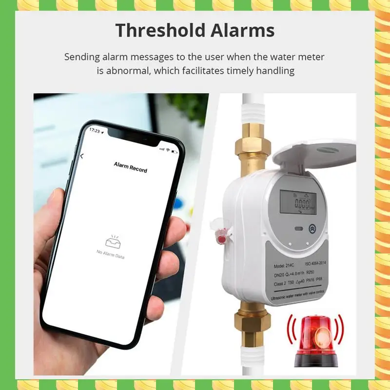 

AB53 Tuya Zigbee Ультразвуковой счетчик воды DN20 с клапаном ЖК-дисплей Количество воды Измерение расхода воды IP68 Водонепроницаемый