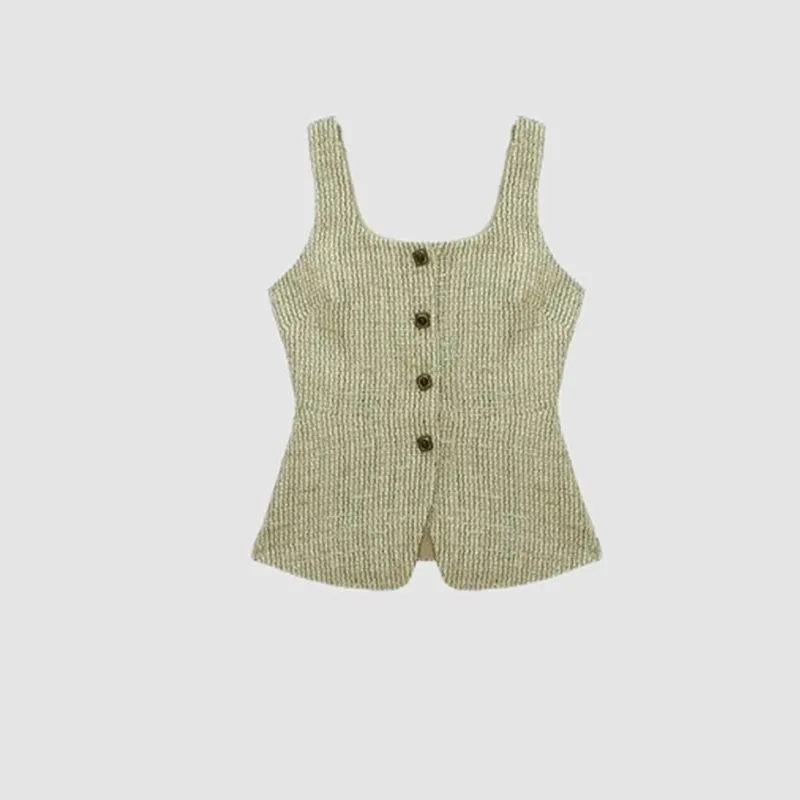 سترة أزياء فرنسية للنساء ريترو نحيفة متعددة الاستخدامات بدون أكمام #2