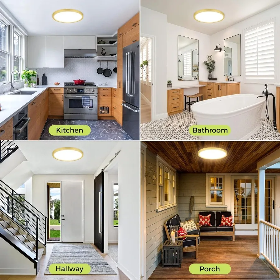 2 шт. светодиодный потолочный светильник заподлицо, золотой, 12 дюймов, 24 Вт, с регулируемой яркостью3000K6500K, регулируемые низкопрофильные потолочные светильники 3200LM M