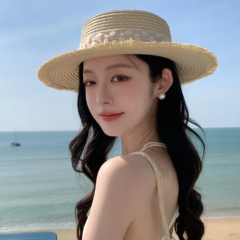 Fashion Large Brim Wide Brim Summer Sun Hat Lace Bowknot Anti UV Sunshade Cap Breathable Adjustable Straw Hat Outdoor