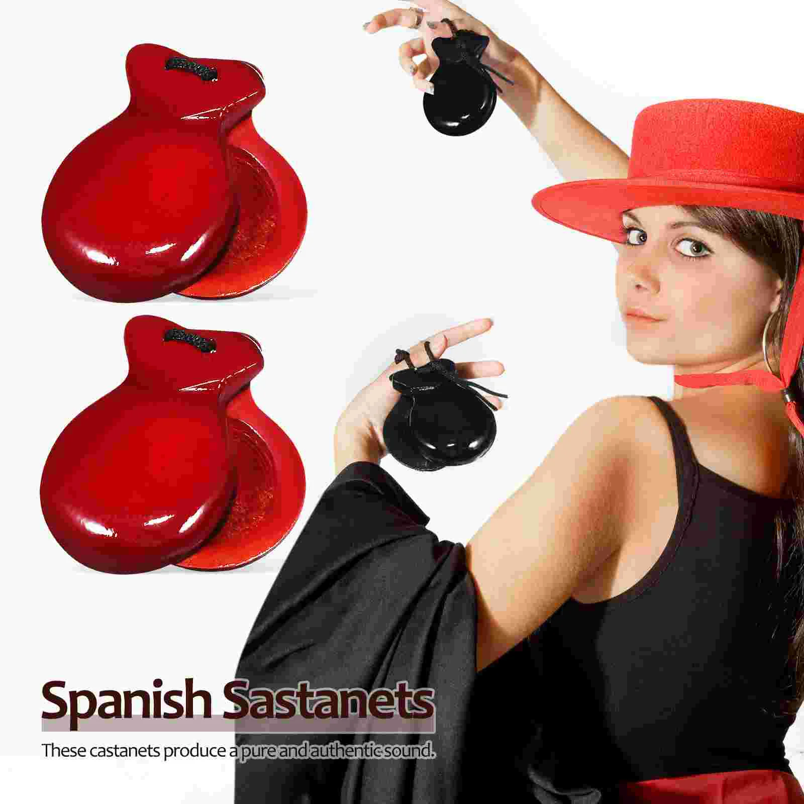 2 Pairs Adults Castanets Chimes Instrument Aldult Percussion Instruments Spanish