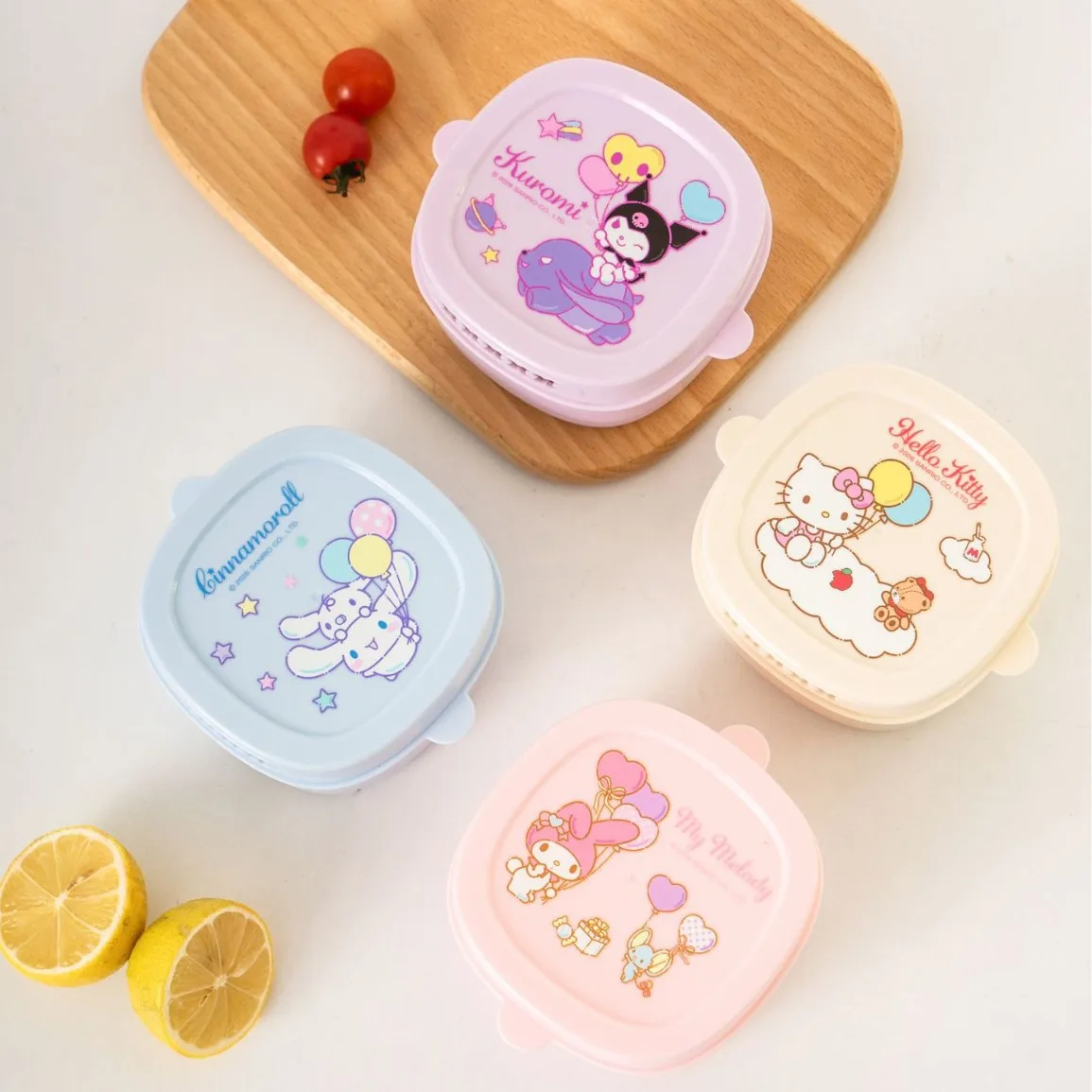 Sanrio Hello Kitty Kurumi Cinnamoroll Portable Outdoor Food Grade Storage Box for Fresh Fruits, Washed with Water view 3
