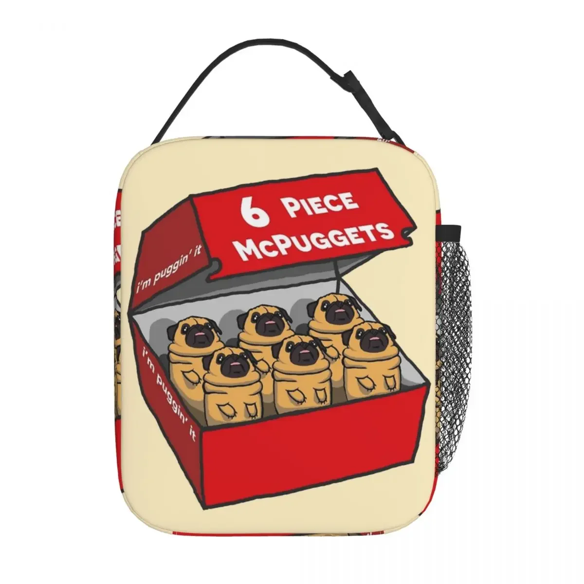 

Изолированные ланч-пакеты для милых собак и Мопсов, милые щенки, мопсы, контейнер для еды, сумки, портативный термоохладитель, бэнто-бокс для работы