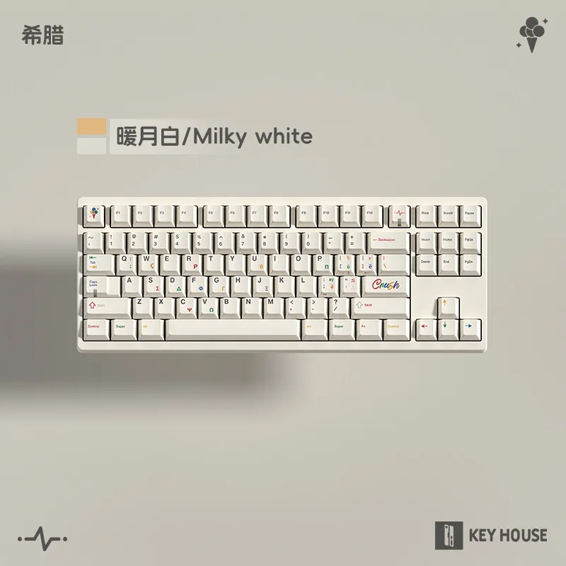 Key House Crush Theme Mechanical Keyboard Keycaps 1.7mm Thickness PBT Dye Sublimation Cherry Profile Greek Korean Japi Key Caps