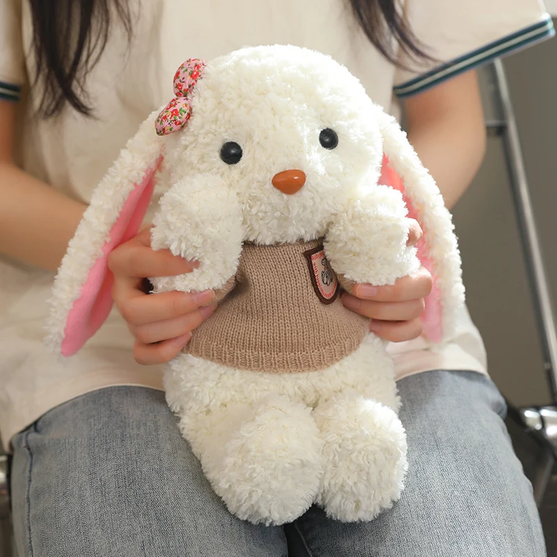 35/45 Cm Cartoon Fun Dressing Lange Oren Konijn Pluche Pop Trui Kan Af Dragen Konijn Knuffel Home decor Rustgevend Speelgoed Voor Kind