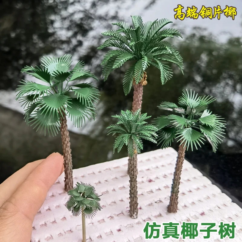 

3pcs/box Boutique model coconut tree model Palm tree copper alloy model tree DIY Material Ho N scale Beach platform layout