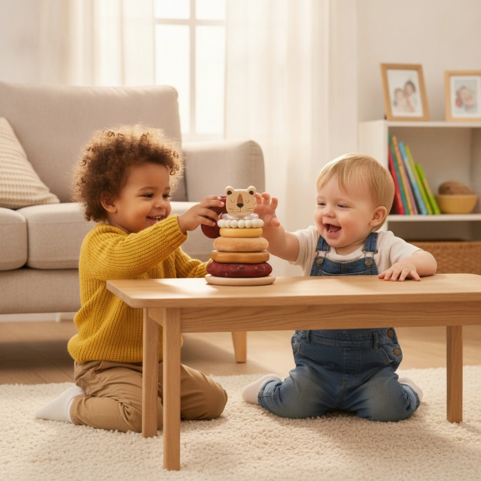 Stacking Toy with Lion Topper and Wobble Base Educational Lion Stacking Toy Wobble Stacker with Rings Developmental for Babies