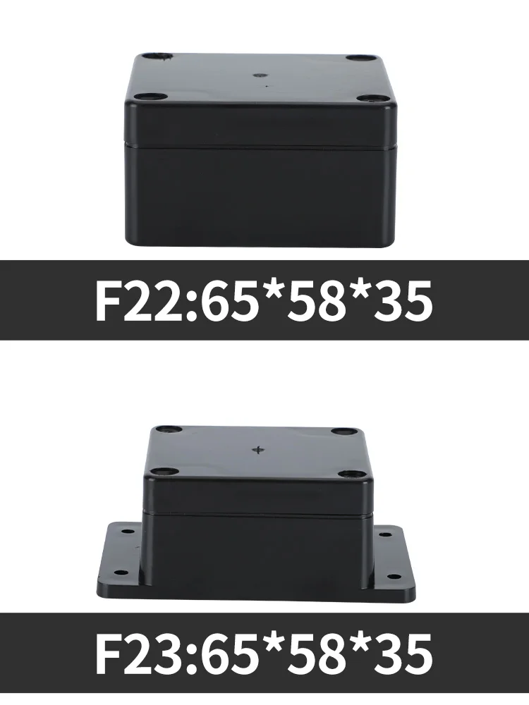 Black IP65 Plastic Waterproof Box Security Monitoring Switch Box Power Supply Terminal Junction Box ABS Protective Enclosures